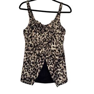 Lands' End Leopard Print One Piece Swimsuit